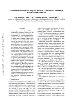 Document-level Clinical Entity and Relation Extraction via Knowledge
  Base-Guided Generation