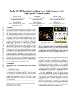 SpikeGS: 3D Gaussian Splatting from Spike Streams with High-Speed Camera
  Motion