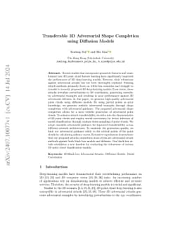 Transferable 3D Adversarial Shape Completion using Diffusion Models