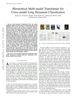 Hierarchical Multi-modal Transformer for Cross-modal Long Document
  Classification