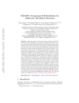 FSD-BEV: Foreground Self-Distillation for Multi-view 3D Object Detection