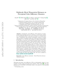 Multiscale Sliced Wasserstein Distances as Perceptual Color Difference
  Measures