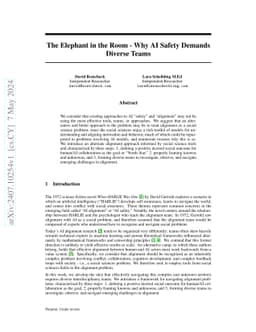 The Elephant in the Room -- Why AI Safety Demands Diverse Teams