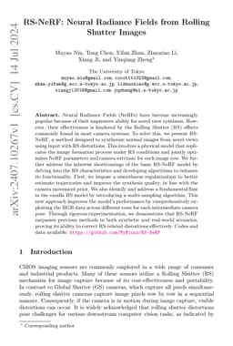 RS-NeRF: Neural Radiance Fields from Rolling Shutter Images