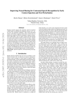 Improving Neural Biasing for Contextual Speech Recognition by Early
  Context Injection and Text Perturbation