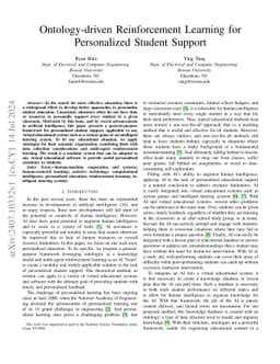 Ontology-driven Reinforcement Learning for Personalized Student Support