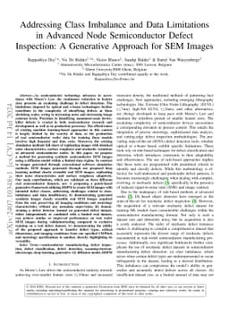 Addressing Class Imbalance and Data Limitations in Advanced Node
  Semiconductor Defect Inspection: A Generative Approach for SEM Images