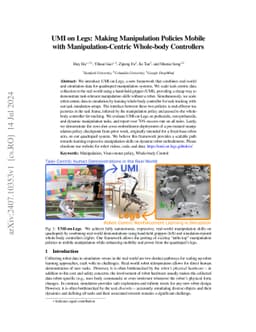 UMI on Legs: Making Manipulation Policies Mobile with
  Manipulation-Centric Whole-body Controllers