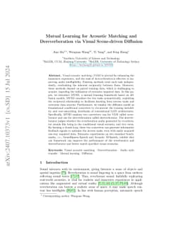 Mutual Learning for Acoustic Matching and Dereverberation via Visual
  Scene-driven Diffusion