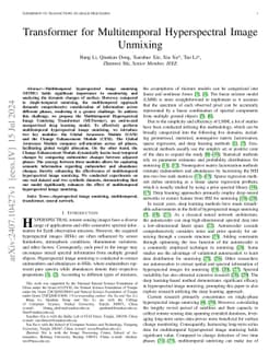 Transformer for Multitemporal Hyperspectral Image Unmixing