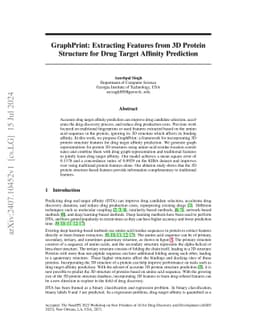 GraphPrint: Extracting Features from 3D Protein Structure for Drug
  Target Affinity Prediction