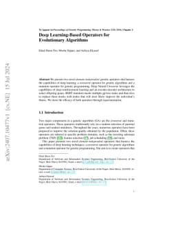 Deep Learning-Based Operators for Evolutionary Algorithms