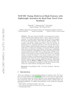 NGP-RT: Fusing Multi-Level Hash Features with Lightweight Attention for
  Real-Time Novel View Synthesis