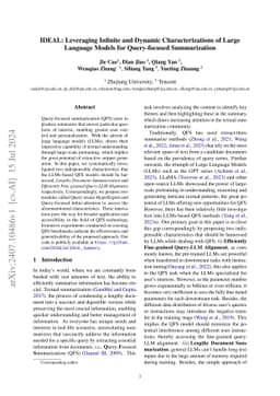 IDEAL: Leveraging Infinite and Dynamic Characterizations of Large Language Models for Query-focused Summarization