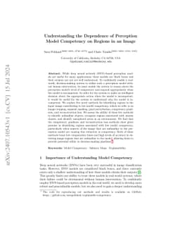 Understanding the Dependence of Perception Model Competency on Regions
  in an Image