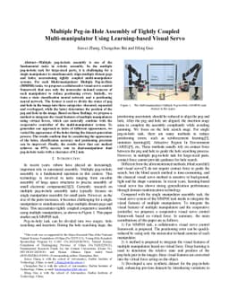 Multiple Peg-in-Hole Assembly of Tightly Coupled Multi-manipulator Using
  Learning-based Visual Servo