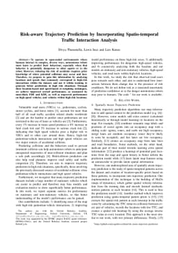 Risk-aware Trajectory Prediction by Incorporating Spatio-temporal
  Traffic Interaction Analysis
