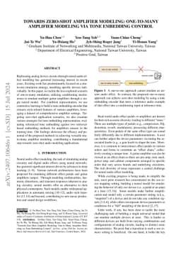 Towards zero-shot amplifier modeling: One-to-many amplifier modeling via
  tone embedding control