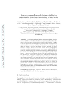 Spatio-temporal neural distance fields for conditional generative
  modeling of the heart