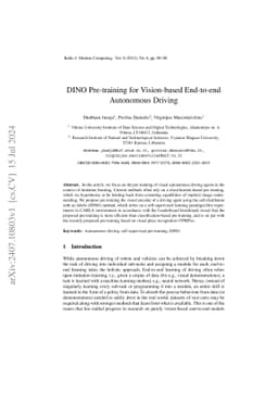DINO Pre-training for Vision-based End-to-end Autonomous Driving