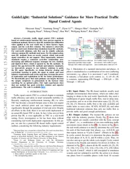 GuideLight: "Industrial Solution" Guidance for More Practical Traffic
  Signal Control Agents