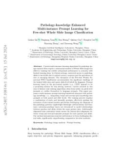 Pathology-knowledge Enhanced Multi-instance Prompt Learning for Few-shot
  Whole Slide Image Classification