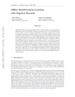 Offline Reinforcement Learning with Imputed Rewards