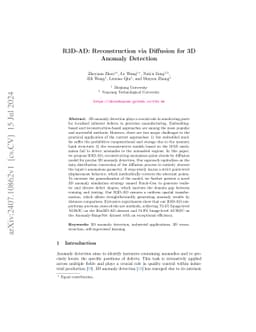 R3D-AD: Reconstruction via Diffusion for 3D Anomaly Detection