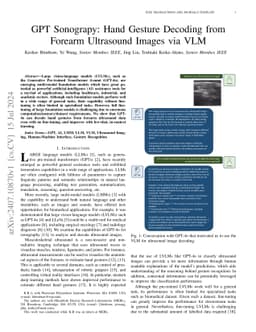 GPT Sonograpy: Hand Gesture Decoding from Forearm Ultrasound Images via
  VLM