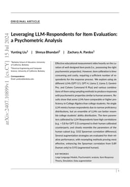 Leveraging LLM-Respondents for Item Evaluation: a Psychometric Analysis