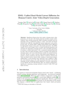 IDOL: Unified Dual-Modal Latent Diffusion for Human-Centric Joint
  Video-Depth Generation