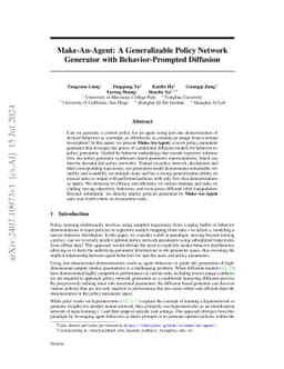 Make-An-Agent: A Generalizable Policy Network Generator with
  Behavior-Prompted Diffusion