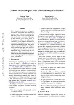 MoESD: Mixture of Experts Stable Diffusion to Mitigate Gender Bias