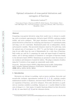 Optimal estimators of cross-partial derivatives and surrogates of
  functions