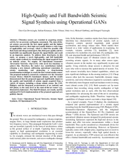 High-Quality and Full Bandwidth Seismic Signal Synthesis using
  Operational GANs