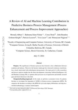 A Review of AI and Machine Learning Contribution in Predictive Business
  Process Management (Process Enhancement and Process Improvement Approaches)
