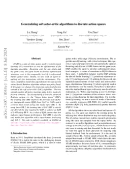 Generalizing soft actor-critic algorithms to discrete action spaces