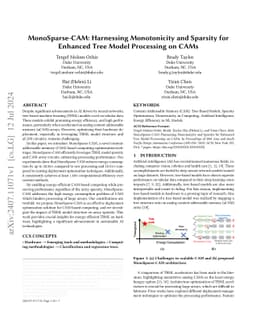 MonoSparse-CAM: Harnessing Monotonicity and Sparsity for Enhanced Tree
  Model Processing on CAMs