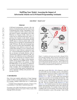 MaPPing Your Model: Assessing the Impact of Adversarial Attacks on
  LLM-based Programming Assistants