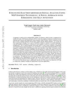 Enhancing Electrocardiogram Signal Analysis Using NLP-Inspired
  Techniques: A Novel Approach with Embedding and Self-Attention