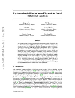 Physics-embedded Fourier Neural Network for Partial Differential
  Equations
