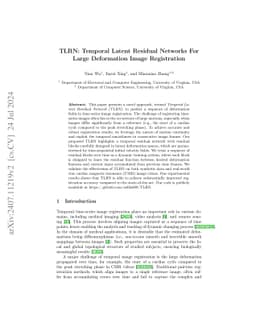 TLRN: Temporal Latent Residual Networks For Large Deformation Image
  Registration