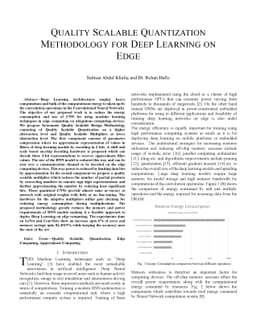 Quality Scalable Quantization Methodology for Deep Learning on Edge