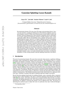 Gaussian Splatting Lucas-Kanade