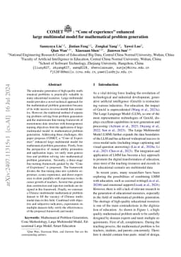 COMET: "Cone of experience" enhanced large multimodal model for
  mathematical problem generation