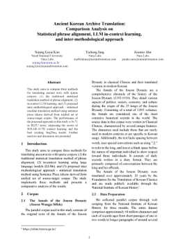 Ancient Korean Archive Translation: Comparison Analysis on Statistical
  phrase alignment, LLM in-context learning, and inter-methodological approach