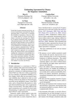 Estimating Agreement by Chance for Sequence Annotation