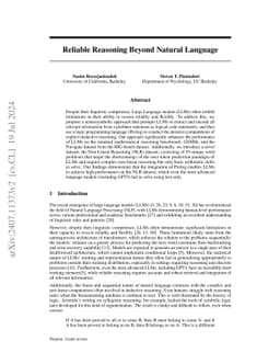 Reliable Reasoning Beyond Natural Language
