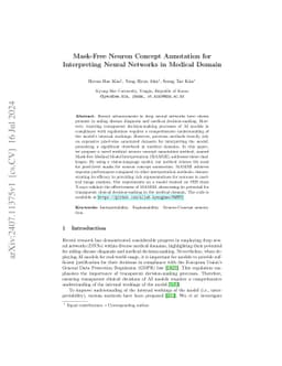 Mask-Free Neuron Concept Annotation for Interpreting Neural Networks in
  Medical Domain