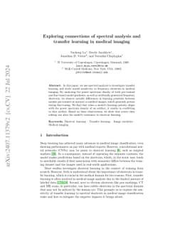 Exploring connections of spectral analysis and transfer learning in
  medical imaging